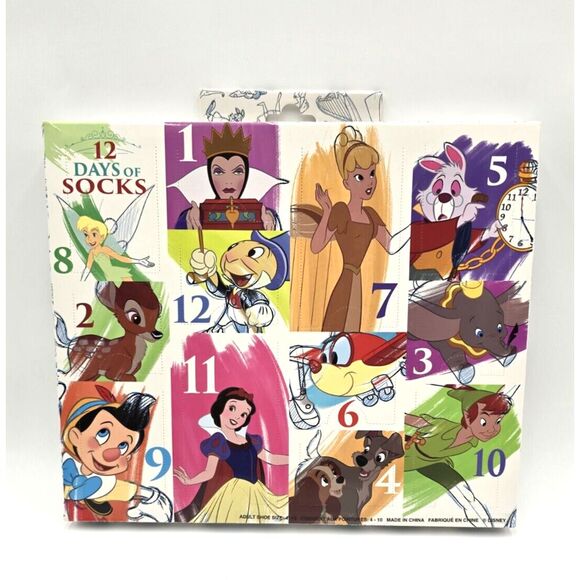 Disney Other - Disney Parks Ink & Paint Collection 12 Days Of Socks Adult‎ Shoe Sizes 4-10 NIB